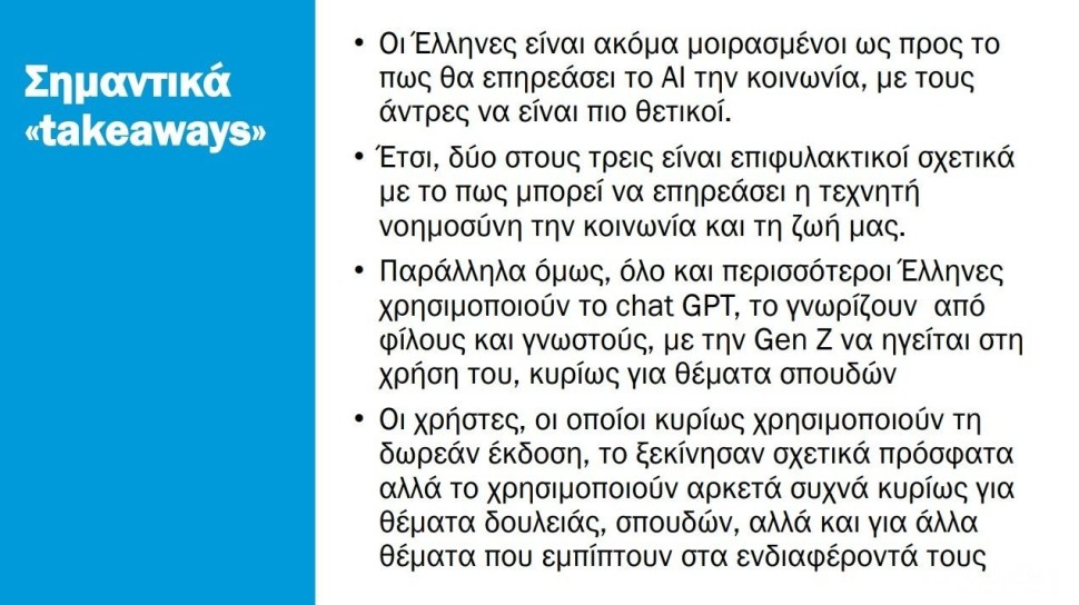Νέα Έρευνα: Οι Έλληνες και η Τεχνητή Νοημοσύνη - Το ChatGPT υποδέχεται επιφυλακτικό κοινό
